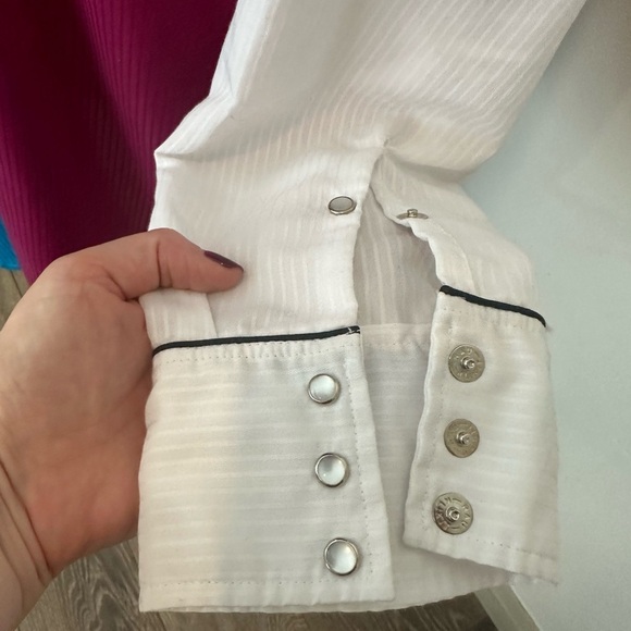 Mid West Garment Company Western Shirt SnapButton Front Pink Blue White SZ L VTG - Picture 3 of 7